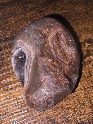 Lake Superior Agate W Two Incredible Sides/dark Smokey And Ventifact