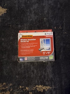 Frost King Indoor Window Insulation Shrink Kit 62 in x 42 in 3pk Clear NIB