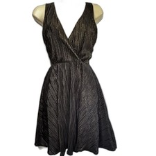 Kardashian Kollection Womens Black Dress Fit & Flare V-Neck Size X-Small NWT