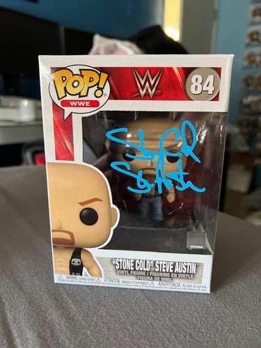 Stone Cold Steve Austin signiert WWE Funko Pop #84 mit BAS COA Beschreibung lesen