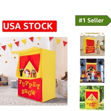 Portable Puppet Show Theater - Versatile Lemonade Stand Play Tent for Toddlers
