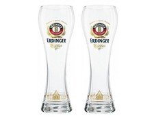 2x Erdinger Weissbier Half Pint 10oz 284ml German Beer Glass Brand New CE M20