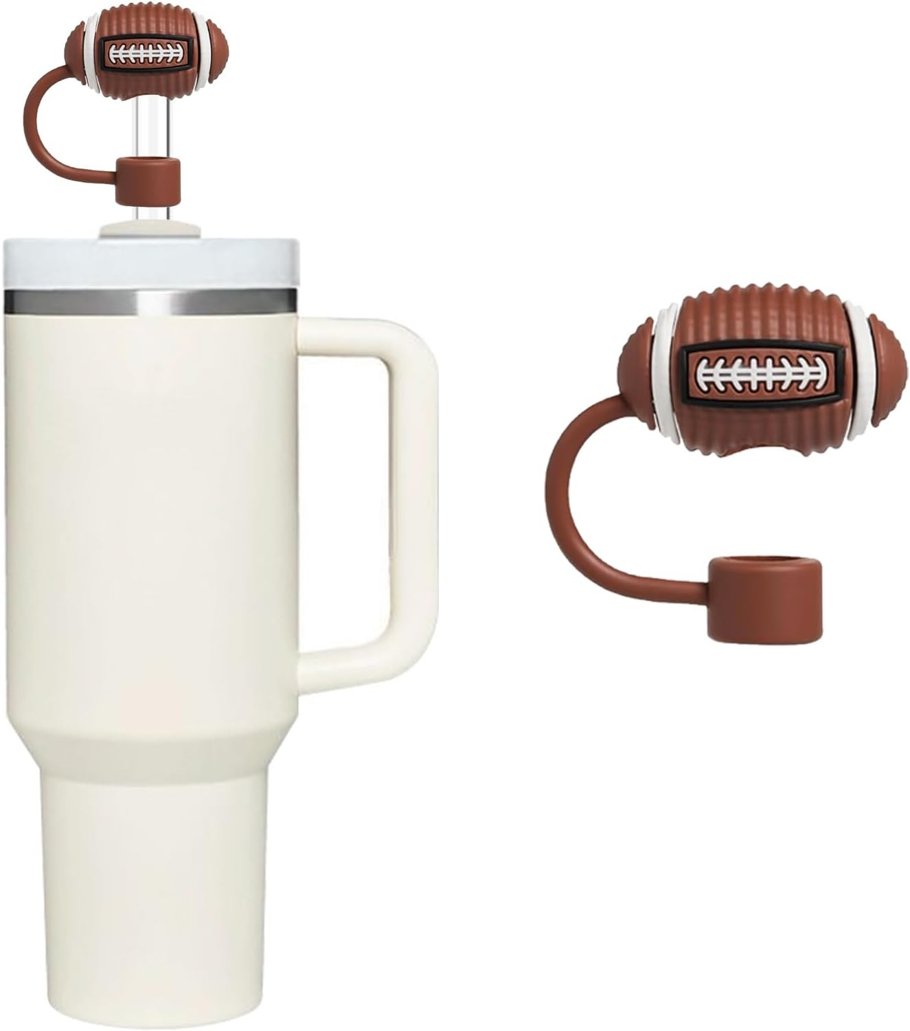 Rugby Straw Cover for Stanley 40&30 Oz Cup, 10mm Silicone Straw Covers Cap for S