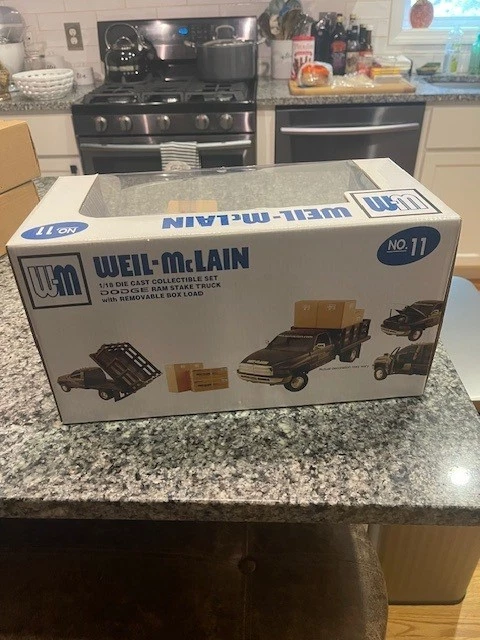 RC 2 Weil-McLain Dodge Ram 3500 Stake Truck w/Removable Box Load Die Cast 1/18 - Image 2 of 4