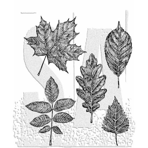 Tim Holtz Cling Rubber Stamps - Sketchy Leaves CMS467