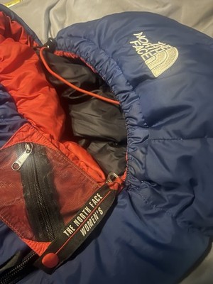 The North Face Blue Kazoo Goose Down Sleeping Bag Mummy 20F 84  x 32  RH Zip Blu