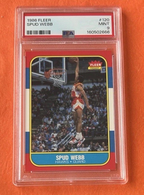 1986 FLEER #120 SPUD WEBB ROOKIE RC PSA 9 New Slab Excellent