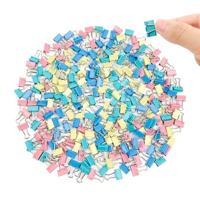 240-Pack Mini Binder Clips in 4 Colors (Blue, Yellow, Red, Green), 15mm/0.6-I...