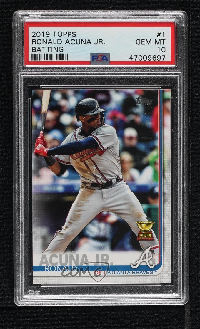 2019 Topps Ronald Acuna Jr Ronald Acuña Jr (Batting) #1 PSA 10 GEM MT 1bi0