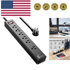 6Ft Power Strip Surge Protector - Extension Cord with 6 AC Outlets and 3 USB ...