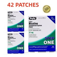 3 pack-Rugby Clear Nicotine Transdermal System Patch Step 3 7mg Exp:-6/2028