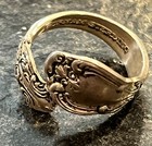 Vintage GORHAM Sterling Silver Floral SPOON BYPASS RING Adjustable Size 6 — photo 1