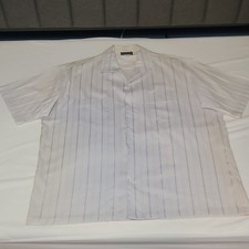 Triumph of California Men  s XL White Striped Short Sleeve Spread Collar Shirt