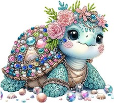 Turtle Diamond Art Painting Kits for Adults, 5D Special Shape Diamond Art Kits f