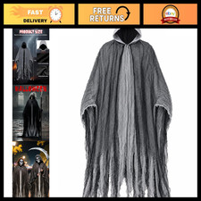 Adult Grim Reaper Costume - Scary Hooded Robe Halloween Cloak for Men, Cosplay O