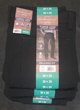 Weatherproof Vintage Men's Bonded Fleece Lined Pant. Black 38x29