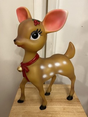Cracker Barrel retro style Girl Reindeer lighted blow mold 24  with Box