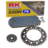 Kettensatz Honda XL 250 R 82-83, Kette RK FB 520 H 102, Offen, Blau, 14/44