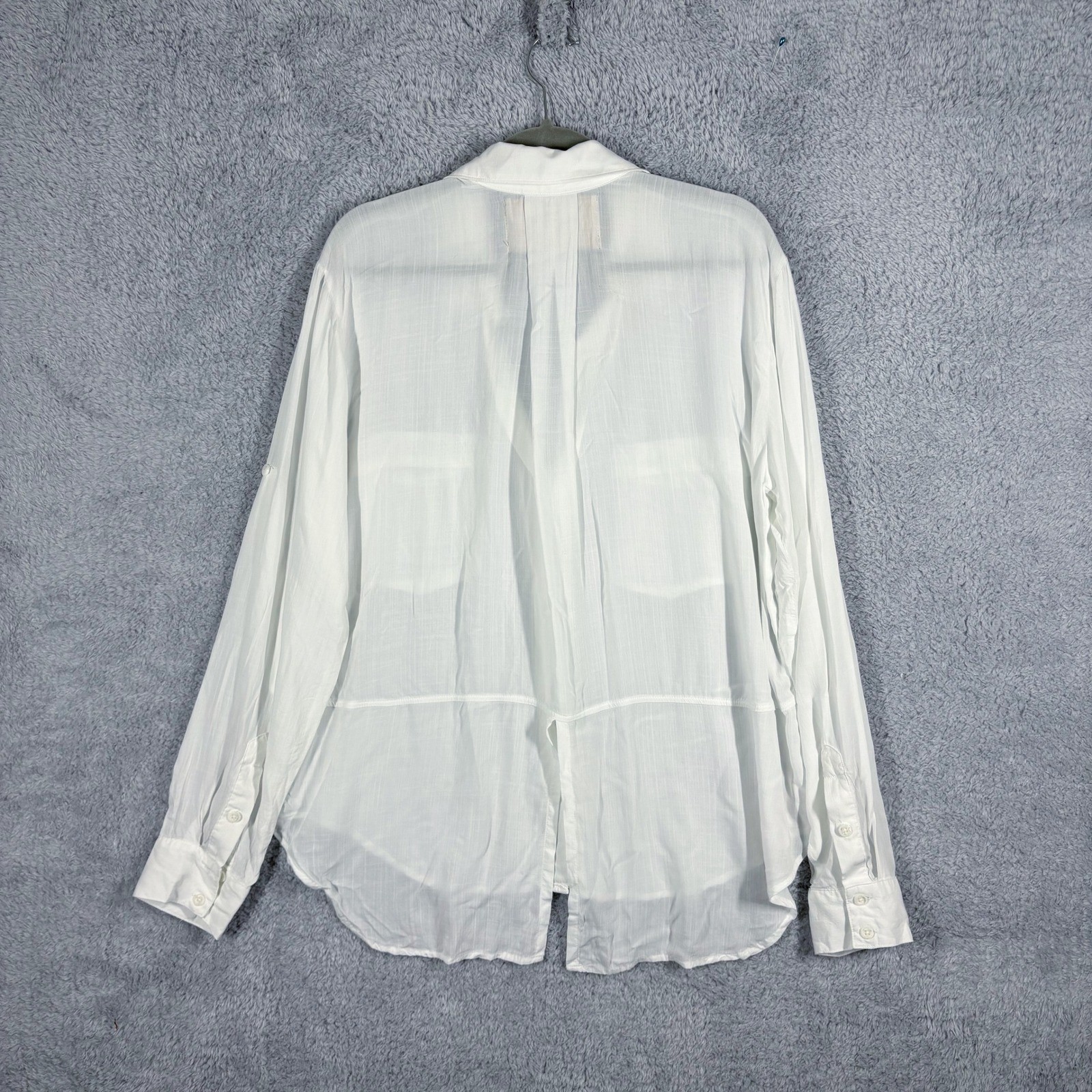 Bella Dahl Split Back Rayon Button Down Size L Wh… - image 9