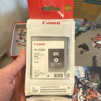 Canon PFI-102BK Genuine Black Ink Tank Cartridge 130ml for imagePROGRAF iPF500