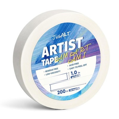 JusArt Künstlerklebeband für Aquarellpapier, 2,5 cm breit, 61 m lang, weißes