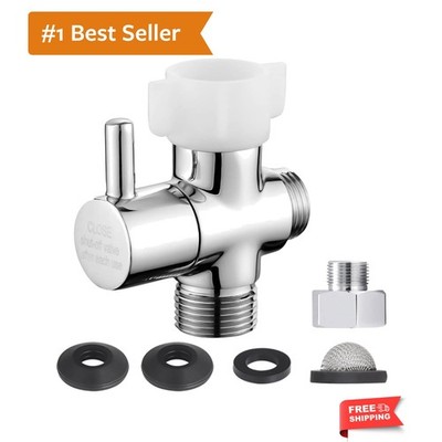 Compact Bidet T Adapter with Adjustable Shut-Off Valve - Easy Installation