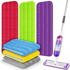6 Pack Reusable Mop Pads Compatible with Multicolour 6 PCS, Multi-colored