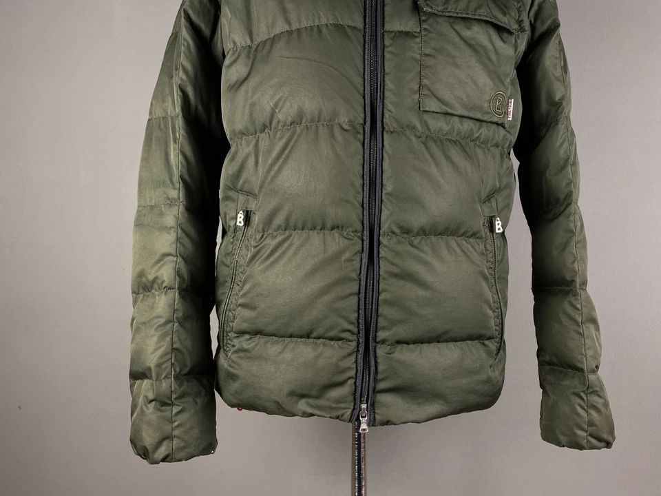 Bogner Fire + Ice Men’s Down Jacket 600 Fill Green Hooded Puffer Coat Size M/L - Image 3 of 4