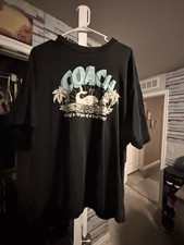 Coach Men's Whale Washed Out Black Organic Cotton T Shirt CT010 Sizes L/XL-NWT