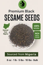 Raw Black Sesame Seeds Unroasted Unhulled Non-GMO | Bulk & Retail | Nigeria