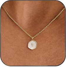 Cross Necklace for Women,14k Dainty Gold Plated Cross Necklaces Simple Pendant N