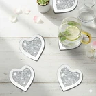 SERENA'S 4 Pack Crushed Diamond Crystal and Mirror Coasters Set of 4 Glittering