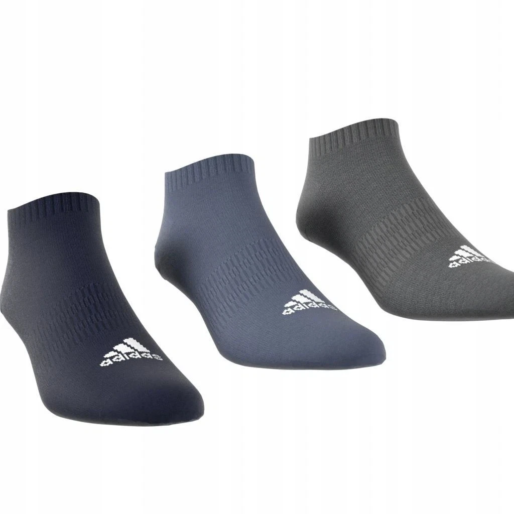 Adidas 3 Pack Low Cut Socks Mens Size XL 11-12.5 Cotton Blend Grey Navy Blue New