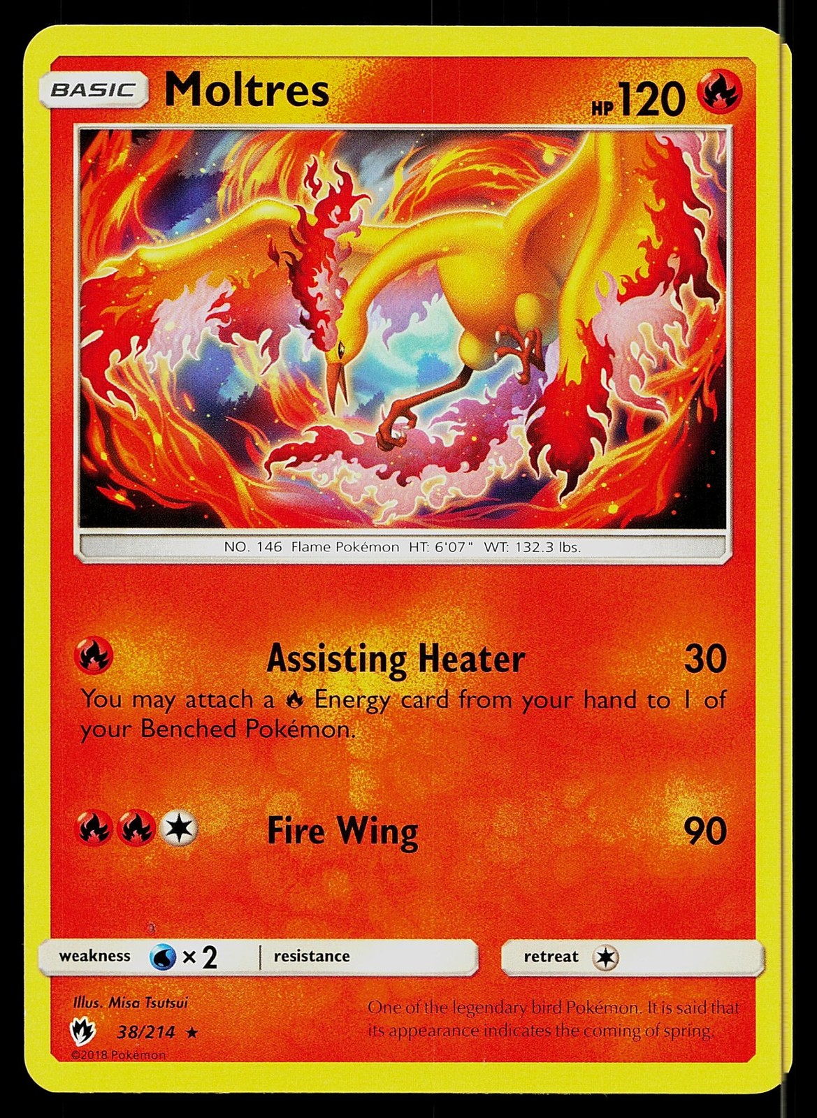Pokemon Card Lost Thunder Moltres 38/214 Rare