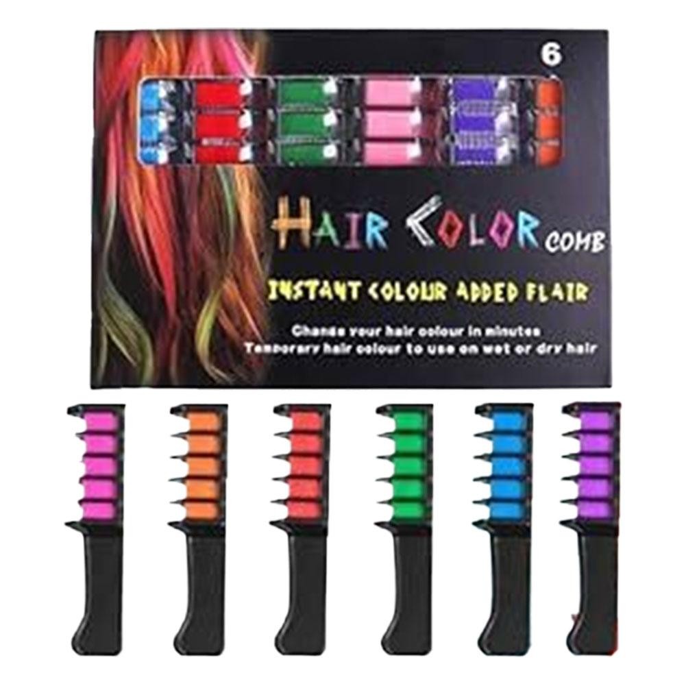 Washable Hair Chalk Temporary Hair Color Chalk Comb Set For 