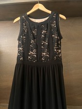 Candolite Black Lace Maxi Evening Dress SLEEVELESS SIZE MEDIUM PULLOVER