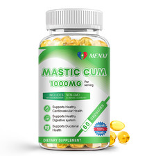 Mastic gum 1000mg 60 Capsules - Eliminates H. Pylori, Protects Stomach Lining