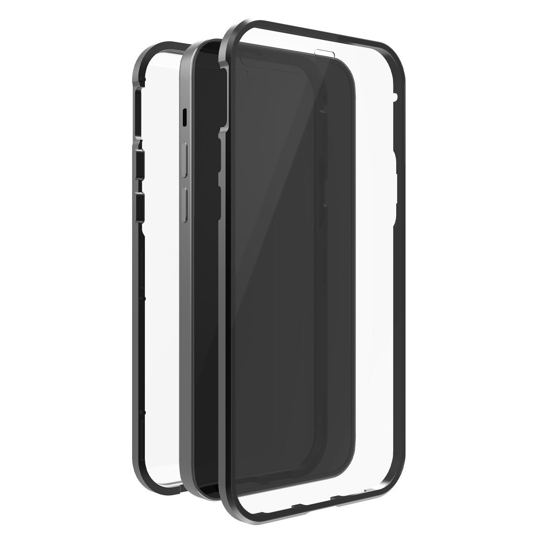 Coque iPhone 13 bris d'écran évité avec la protection verre 360 noire