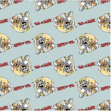 LC1965 Tom and Jerry Foes Forever Together Angle Light Blue Woven Cotton