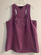 BR Banana Republic 100 silk purple racer blouse M excellent 