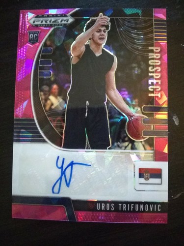 Uros Trifunovic 2020 Panini Prizm Draft Picks Pink Ice Rookie Auto Prospect Card