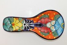 Vtg Mexican Talavera Pottery Hand Crafted & Colorful Painted 10 in. Spoon Rest