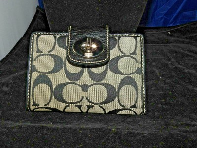 black and grey coach wallet