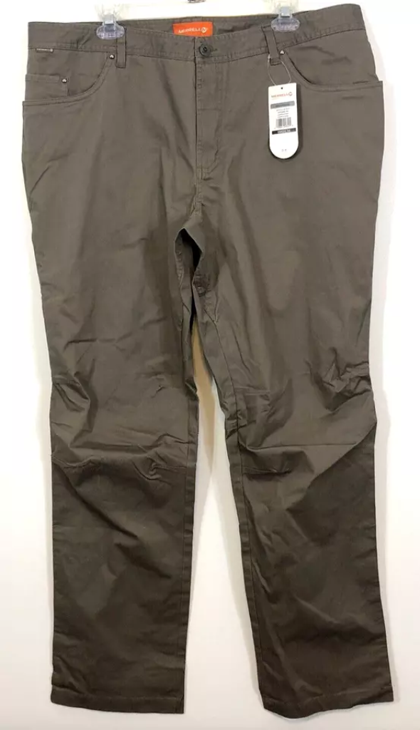 Pantalone uomo Merrell Articulus taglia W40 L34 tasche laterali zip cappuccino nuovo con etichetta