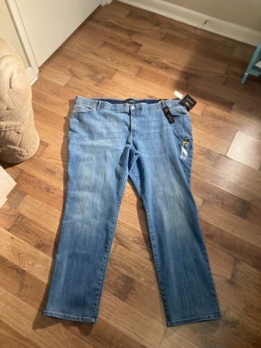 NWT Lee Plus Juniper Mid-Rise 30W Long Straight Leg Blue Jeans Ladies