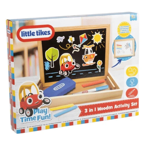 Little Tikes Spielzeit Spaß 3 in einem Aktivitätsset Holzbox tolles kreatives Spielen - Bild 2 von 4