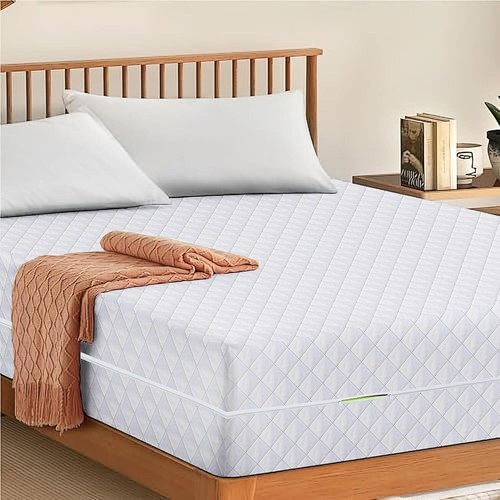 Luxury Quilted Full Zipped Mattress Protector Cover Bed Bug Mattress Encasement - Picture 9 of 9
