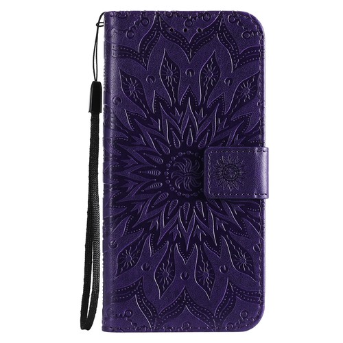 Sun Flower Embossing PU Leather Flip Wallet Case Cover for iPhone 11 12 13 7 14 - Picture 19 of 20