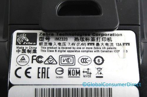Zebra iMZ320 Mobile Wireless Bluetooth Thermal Receipt Printer with CHARGER - Picture 5 of 6