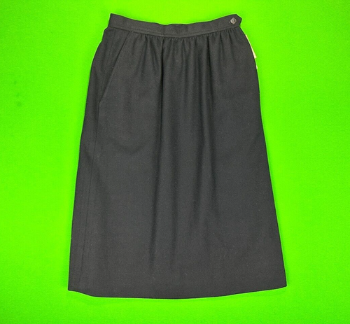 NEW Vintage Evan Piocone 100% Pure Wool Skirt Women's 10 Navy Blue Midi NWT - 第 1/11 張圖片